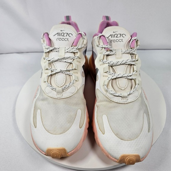 Nike Air Max 270 React White Pink Orange Women US 9 CZ8131-100 - Picture 5 of 7